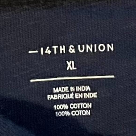 New 14th & Union Nordstrom Navy Blue Short Sleeve Cotton Polo Shirt Size XL - Picture 4 of 10